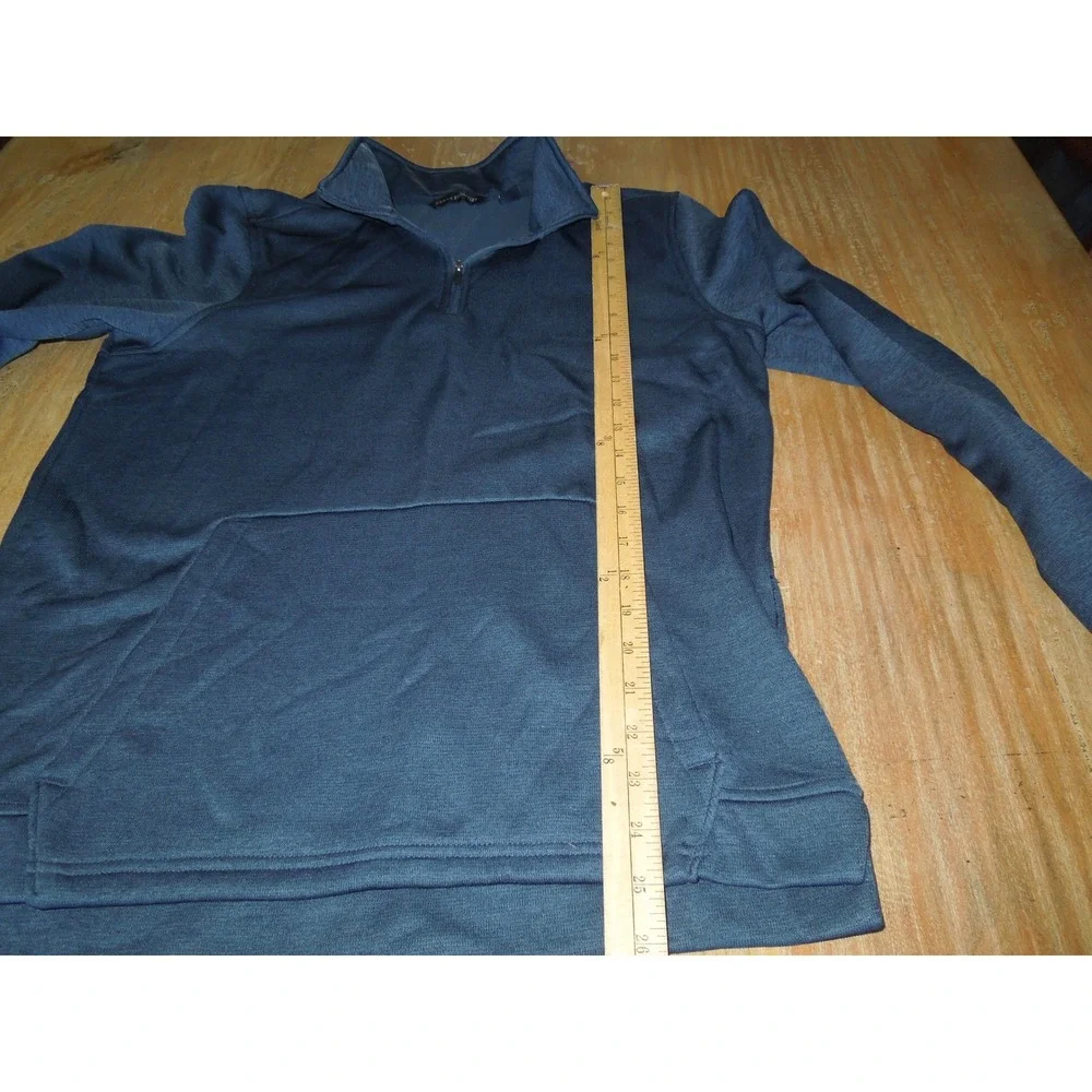 Urban Frontier Mens Quarter Zip Pullover Blue Fleece Kangaroo Pocket Size M - Picture 5 of 6